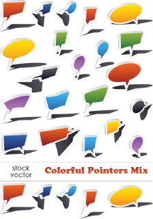 Vector Clip Art - Colorful Pointers Mix. AI + TIFF