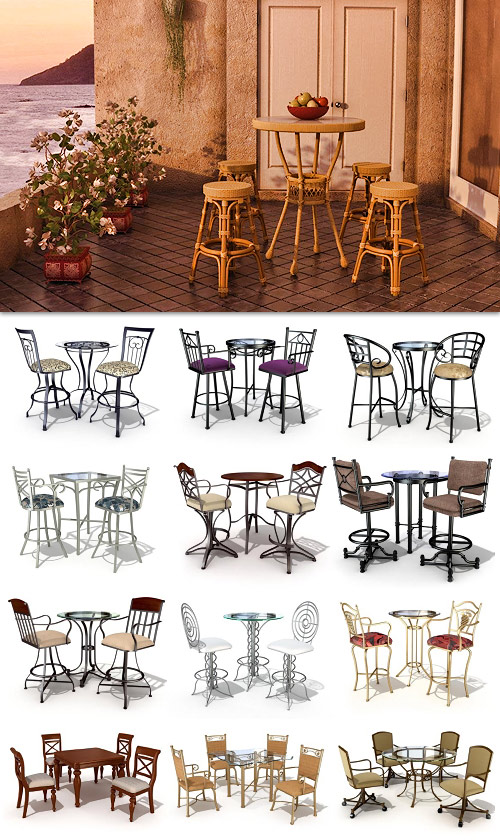 3D Models Restaurant Tables and Chairs