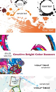 Vector Clip Art - Creative Bright Color Banners