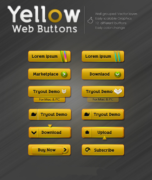 Yellow Web Buttons