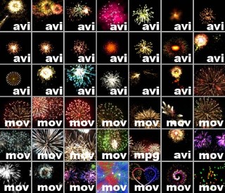 Collection of footage Fireworks. avi, mov - 720x576, 25fps