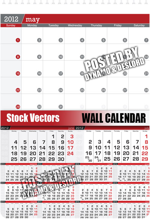 Wall calendar - Stock Vectors