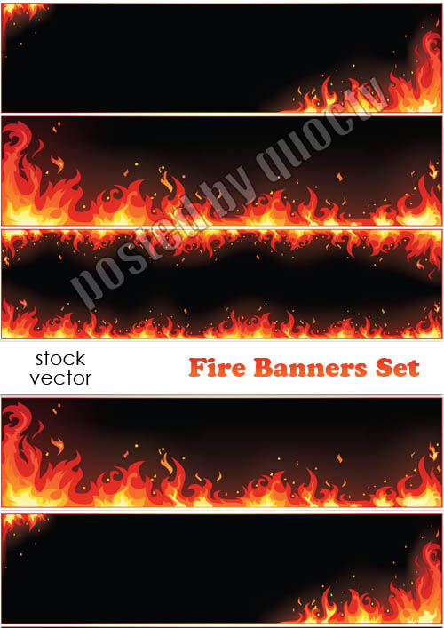 Vectors - Fire Banners Set