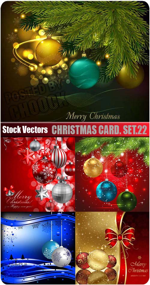 Christmas card. Set.22 - Stock Vector