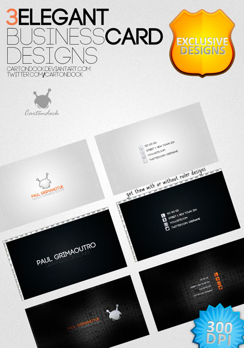 3 Elegant Business Card Designs