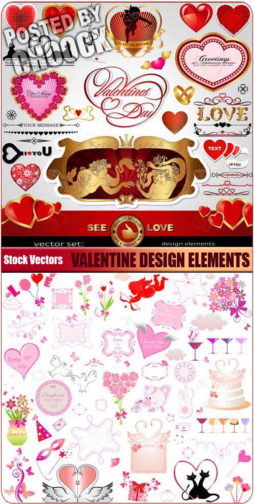 Valentine design elements - Stock Vector