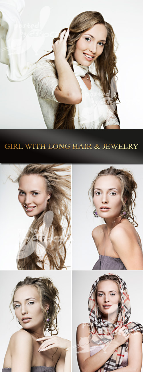 Girl with long hair and jewelry