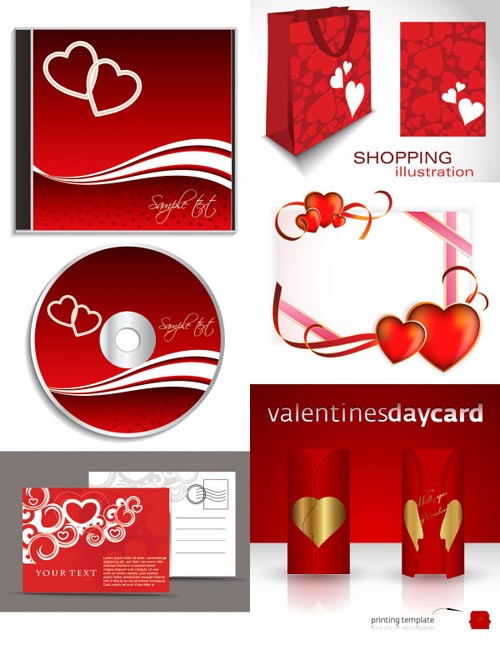 Romantic Valentine039;s Day Elements 02-- vector material