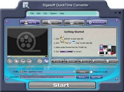 Bigasoft QuickTime Converter v3.5.10.4312