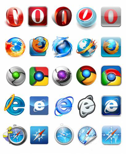 Set of icons for web browsers