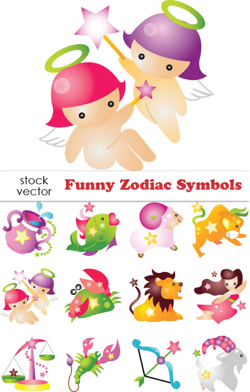 Vectors - Funny Zodiac Symbols