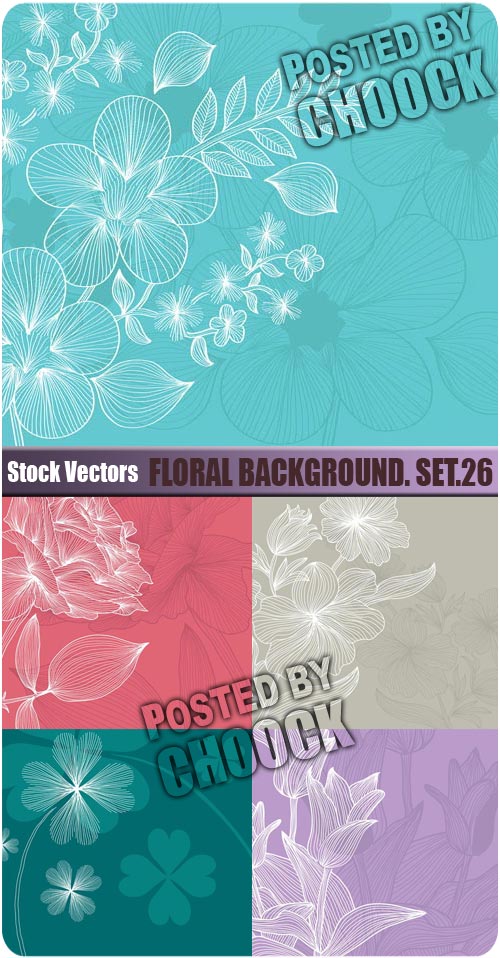 Floral background. Set.26 - Stock Vector