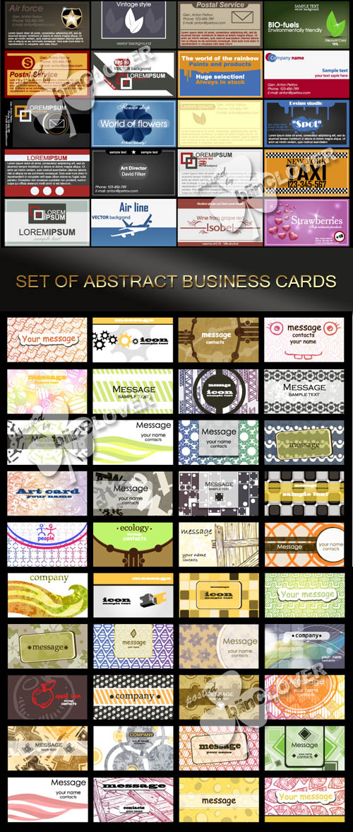 Set of abstract business cards 0118
