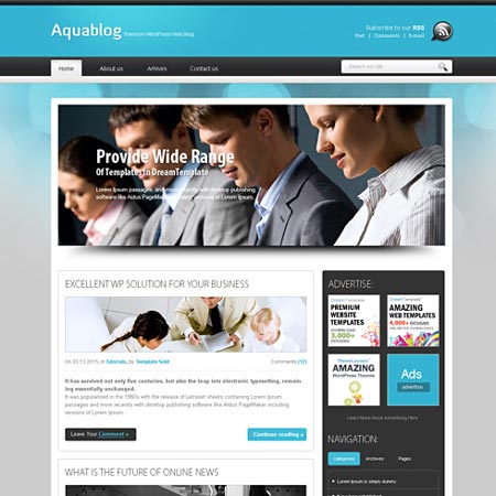 Dynamic CSS Templates Web Blog Corporate Aquafuse