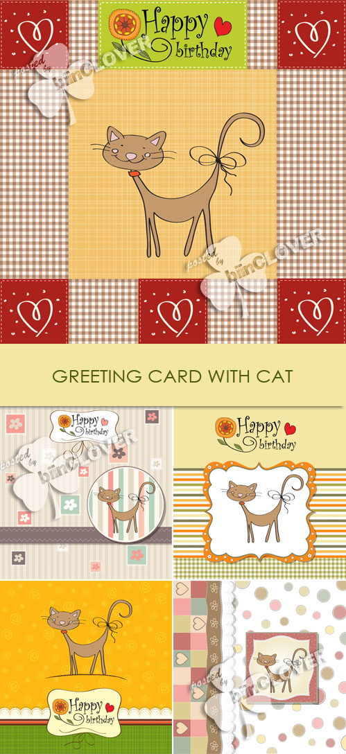 Greeting card with cat 0126